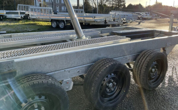 Remolque volquete trilateral Saris K3 406 x 204, 3500 kg, triple eje, con freno, ballestas