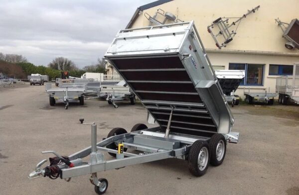 Remolque basculante de alta resistencia Lider, PTAC 1500 kg, ejes dobles con freno nuevos