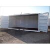Contenedor blanco de 20 pies con acceso lateral abierto