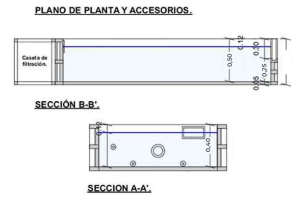 QSS Piscina rígida de acero elevada, agua