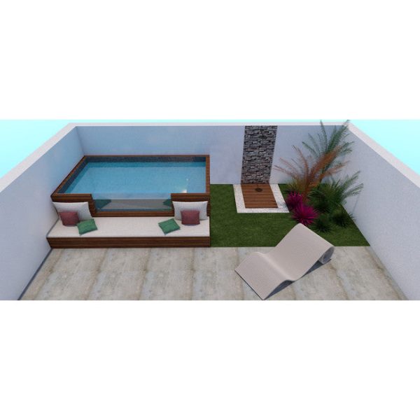 QSSSS Piscina rígida de acero elevada, agua