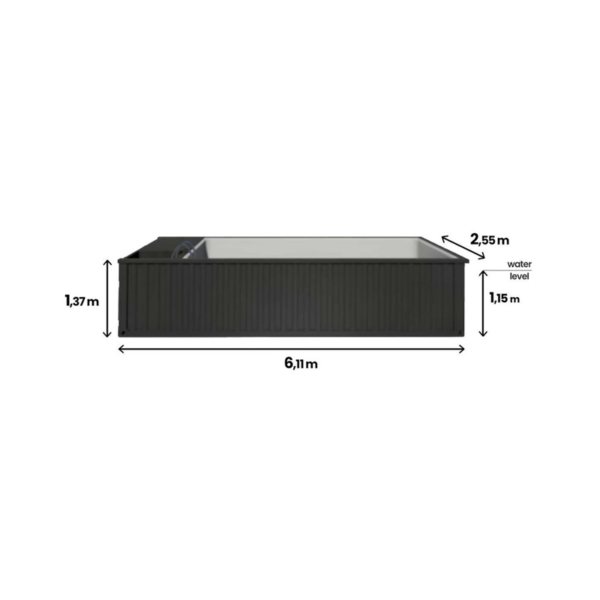 Piscina contenedor lista para usar de 6,2 m x 2,5 m, Pack Confort